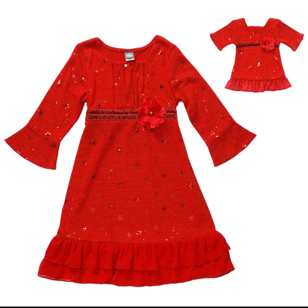 Size 6 Dollie & Me Red Holiday Dress
